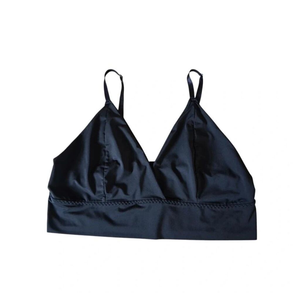 Shein Black Plus Size Adjustable Straps Stretchy V Neck Bralette Women's 4XL